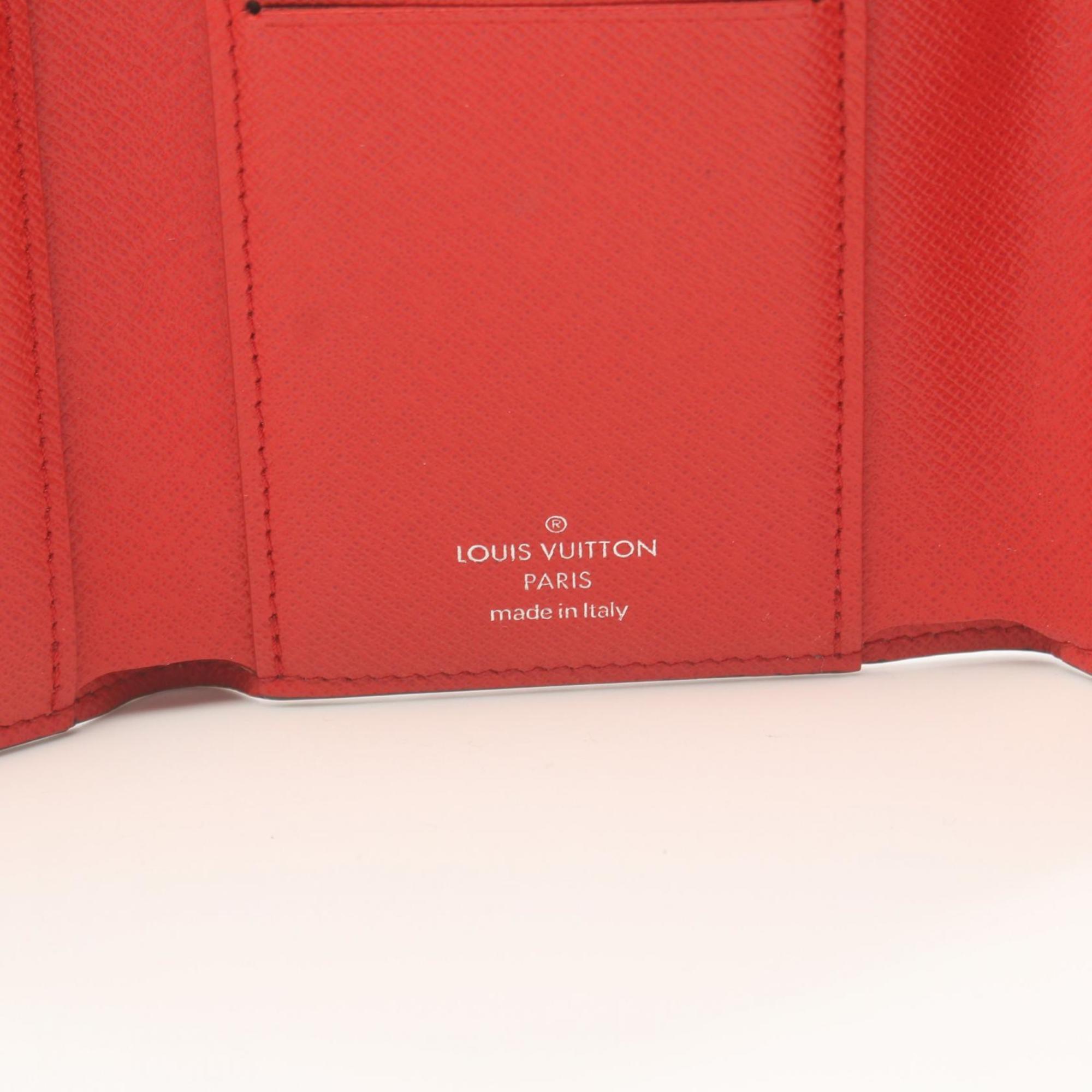 Louis Vuitton LOUIS VUITTON Portefeuille Victorine LV Escar Rouge Tri-fold Wallet Coated Canvas Women's Red Multicolor M68842