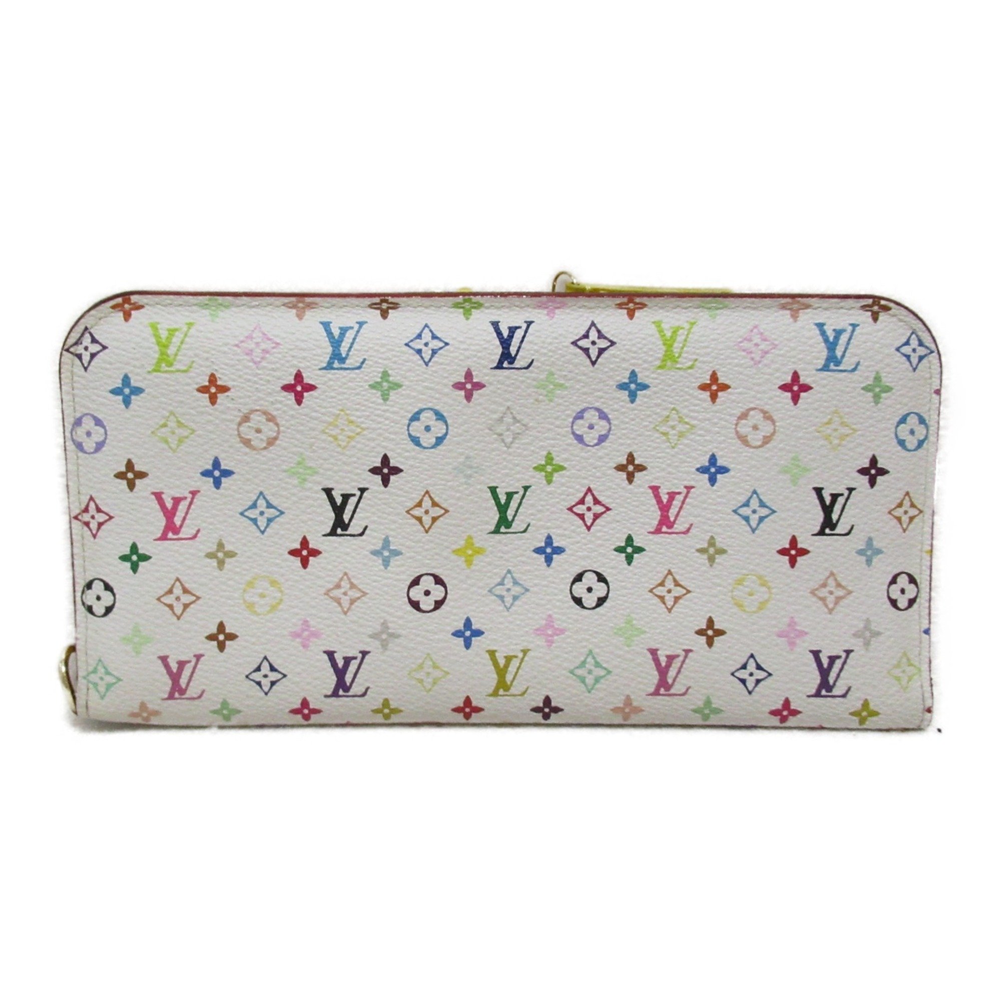 Louis Vuitton LOUIS VUITTON Portefeuille Ansolite Round Long Wallet Coated Canvas Monogram Multicolor Women's White Citron M93750