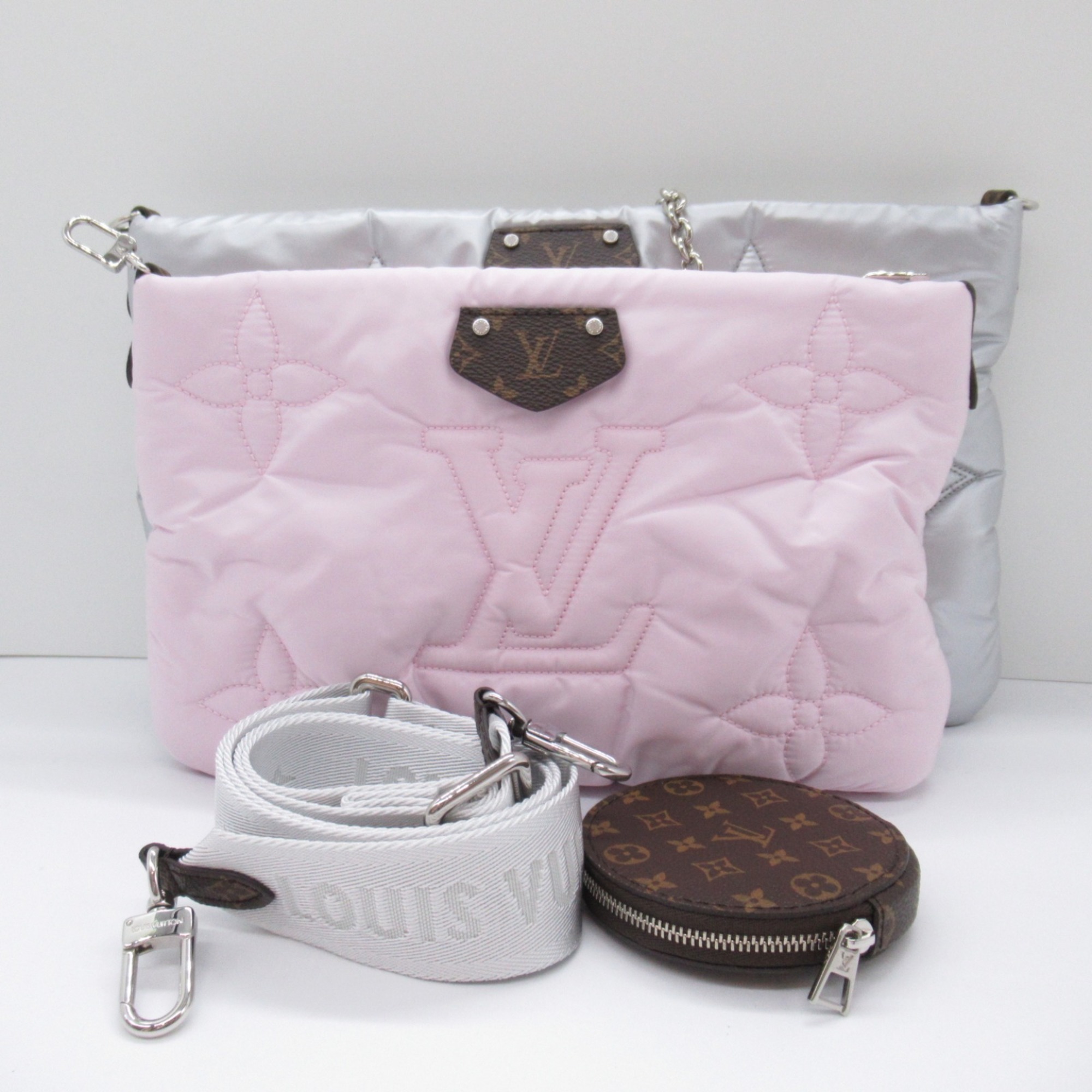 Louis Vuitton LOUIS VUITTON Maximulty Pochette Accessoires Shoulder Bag Nylon Recycled Women's Silver Pink M21056