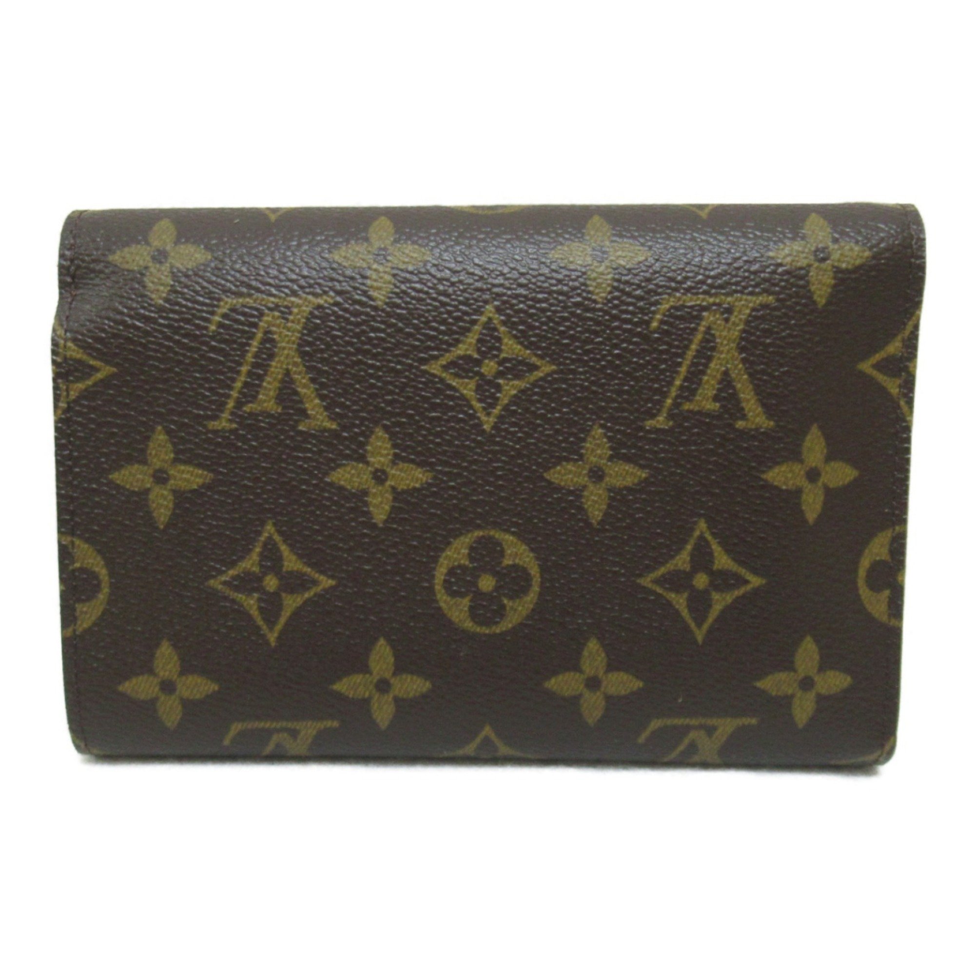 Louis Vuitton LOUIS VUITTON Porte Tresor Etui Papier Tri-fold Long Wallet Coated Canvas Monogram Women's Brown M61202