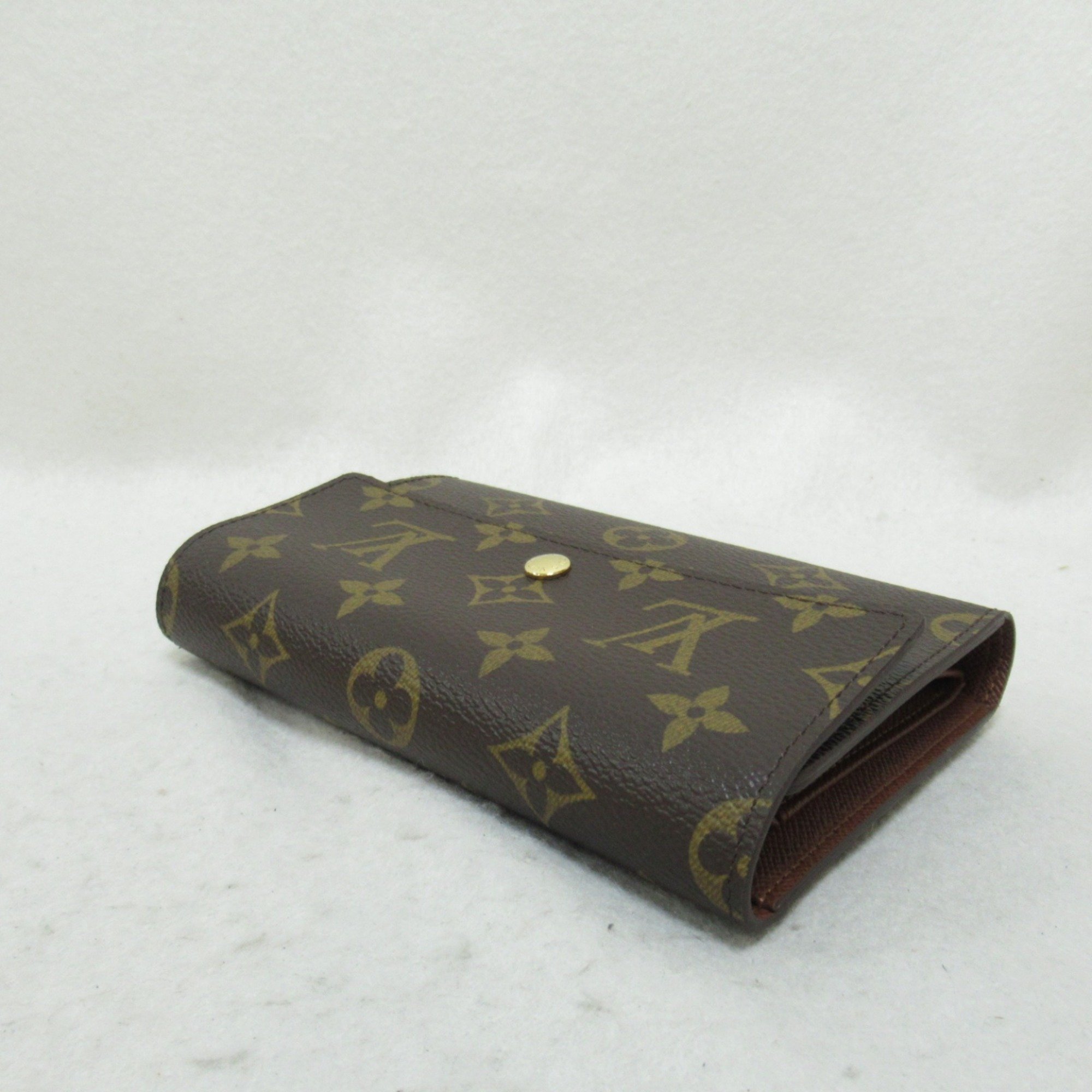 Louis Vuitton LOUIS VUITTON Porte Tresor Etui Papier Tri-fold Long Wallet Coated Canvas Monogram Women's Brown M61202