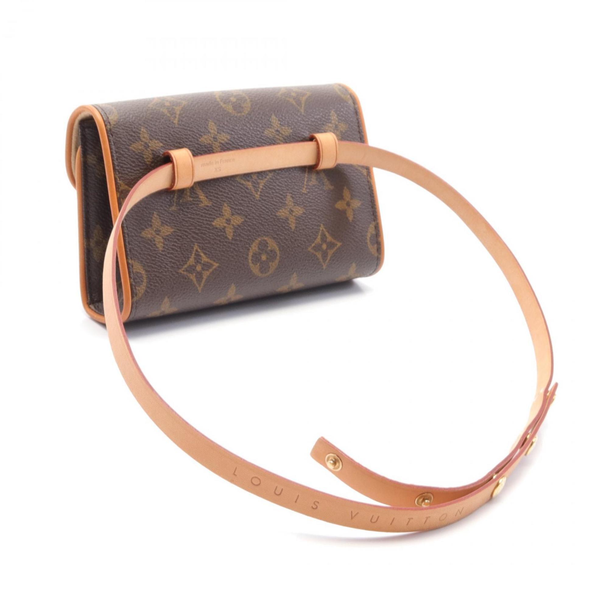 Louis Vuitton LOUIS VUITTON Pochette Florentine Monogram Waist Bag Body Coated Canvas Leather Women's Brown M51855