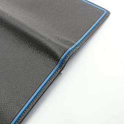 Louis Vuitton LOUIS VUITTON Portefeuille Brazza Taiga Noir Bi-fold Long Wallet Leather Men's Black Blue M63300