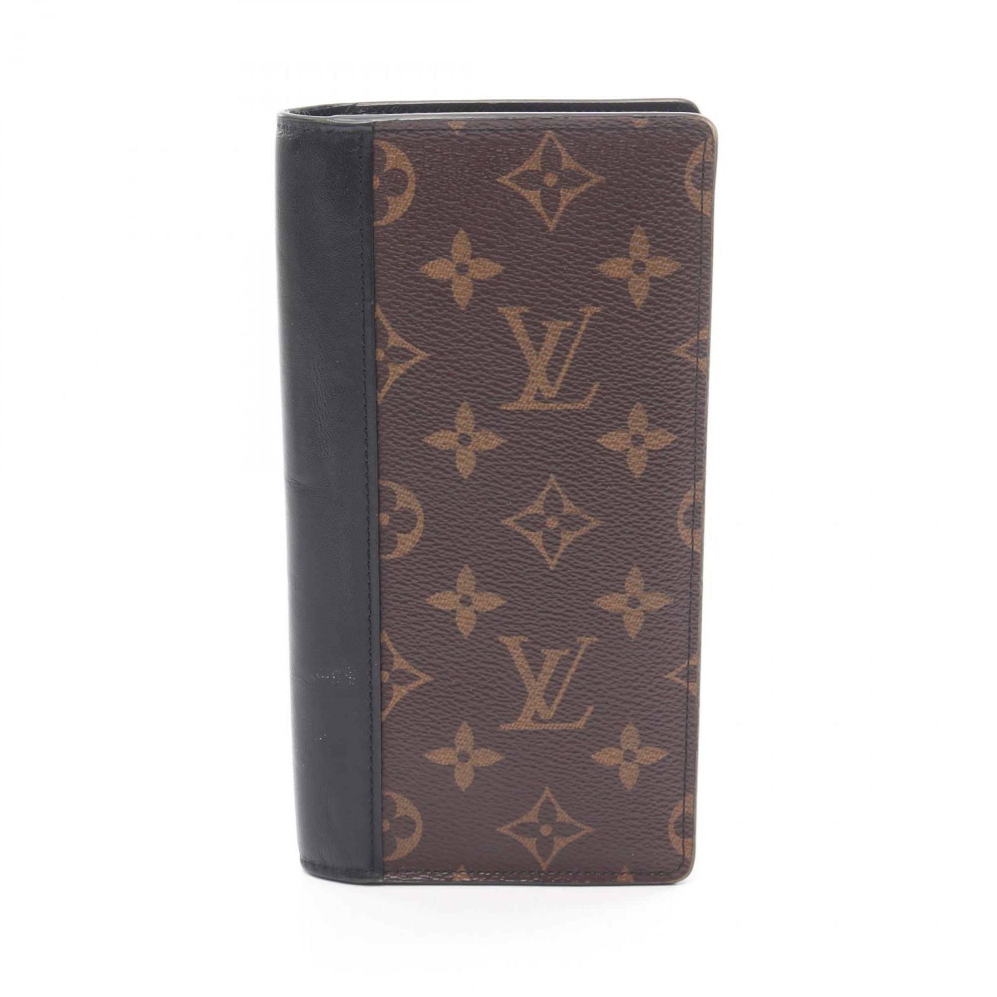 Louis Vuitton LOUIS VUITTON Portefeuille Brazza Monogram Macassar Bi-fold Long Wallet Coated Canvas Leather Women's Brown Black M69410