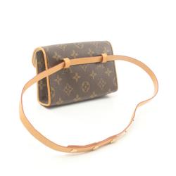 Louis Vuitton LOUIS VUITTON Pochette Florentine Monogram Waist Bag Body Coated Canvas Leather Women's Brown M51855