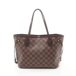 Louis Vuitton Neverfull PM Tote Bag, Coated Canvas, Leather, Damier, Women's, Brown, N51109