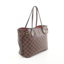 Louis Vuitton Neverfull PM Tote Bag, Coated Canvas, Leather, Damier, Women's, Brown, N51109