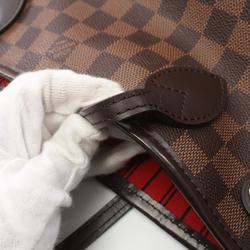 Louis Vuitton Neverfull PM Tote Bag, Coated Canvas, Leather, Damier, Women's, Brown, N51109