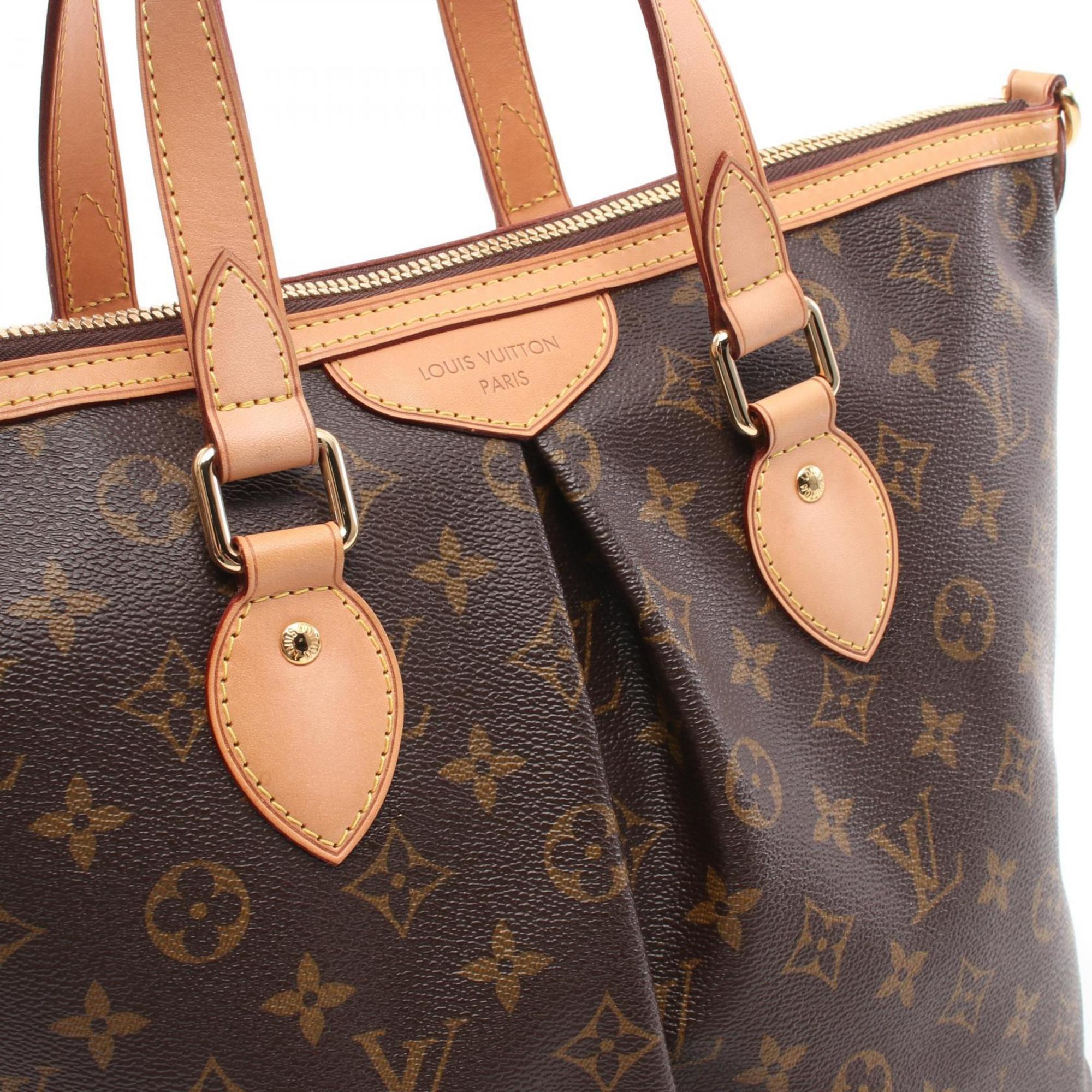 LOUIS VUITTON Palermo PM Monogram Handbag Bag Coated Canvas Leather Women's Brown M40145