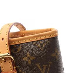 Louis Vuitton Bucket GM Shoulder Bag, Coated Canvas, Leather, Monogram, Women's, Brown, M42236