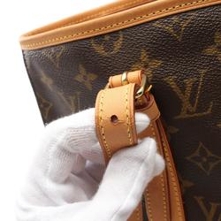 Louis Vuitton Bucket GM Shoulder Bag, Coated Canvas, Leather, Monogram, Women's, Brown, M42236