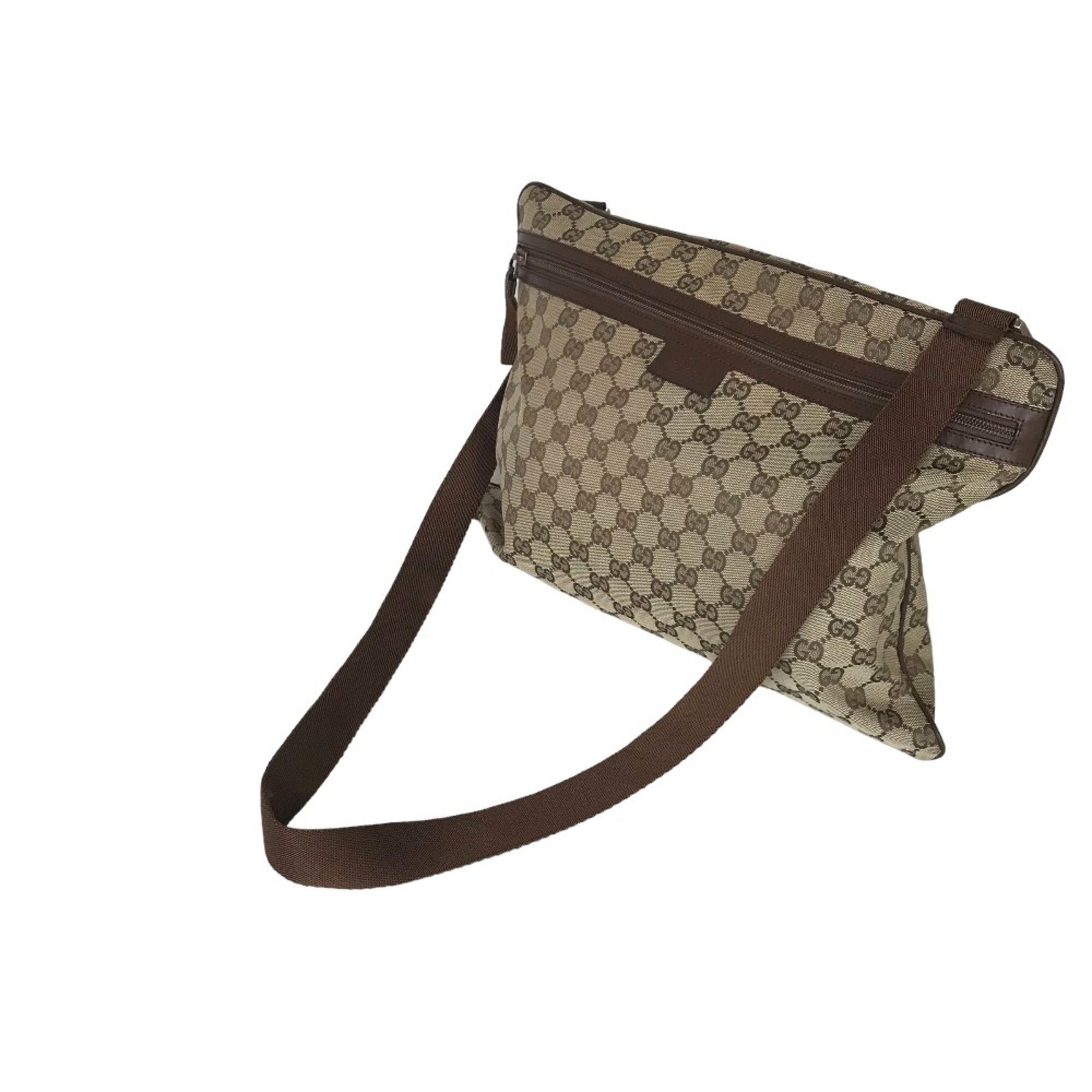 GUCCI Sling Bag Shoulder for Women GG Canvas Brown 90477 213317