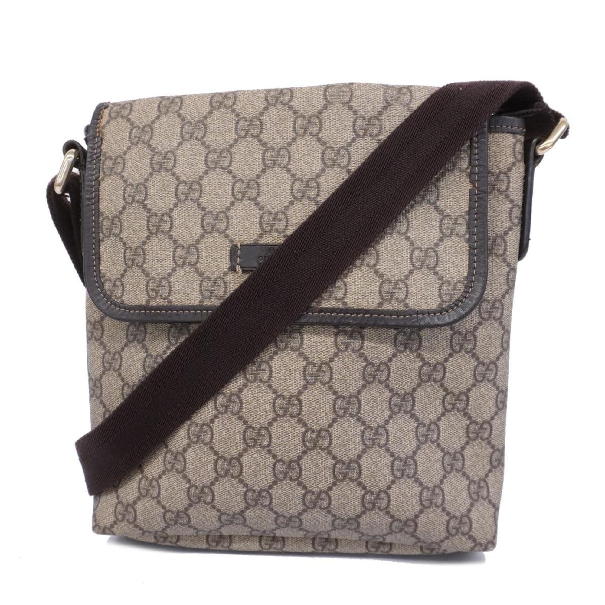 Gucci Shoulder Bag GG Supreme 223666 Brown Women's