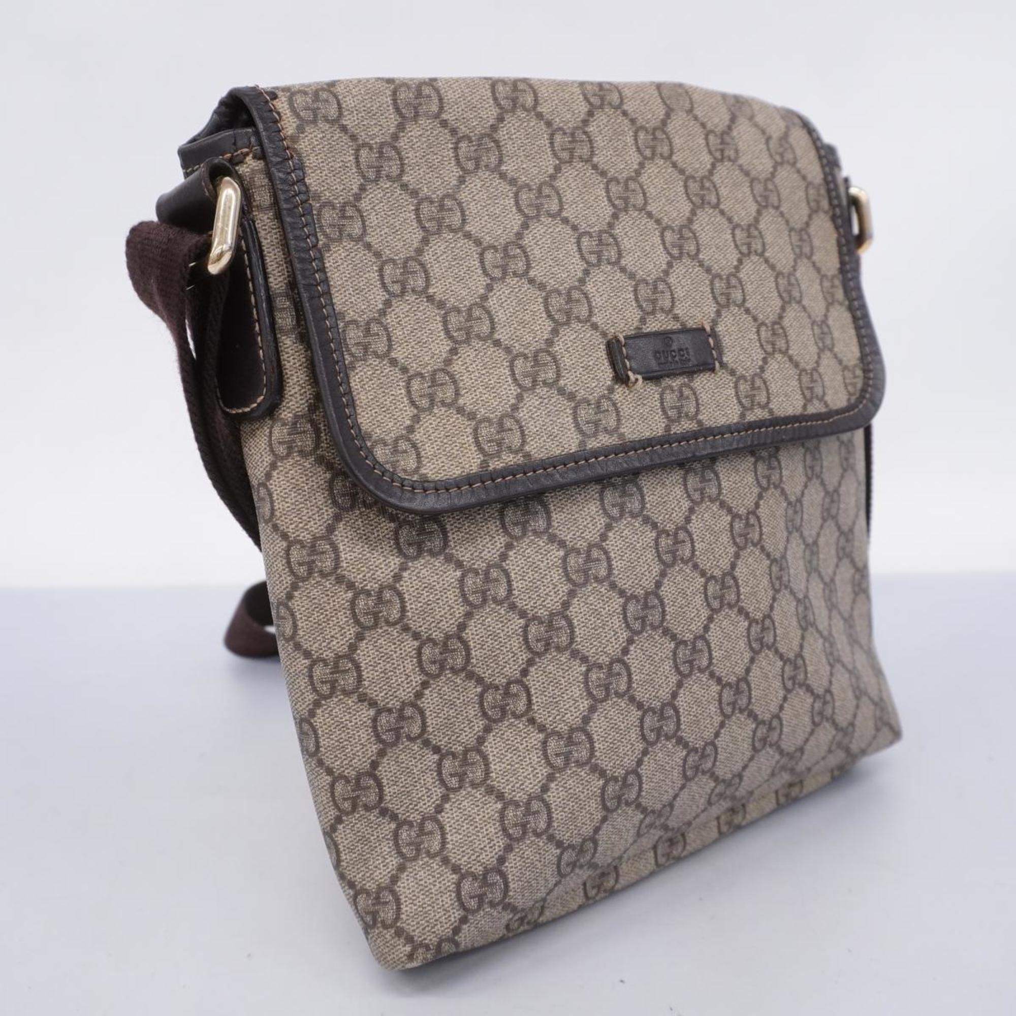 Gucci Shoulder Bag GG Supreme 223666 Brown Women's