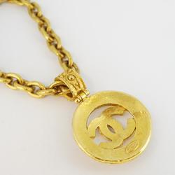 Chanel Necklace Coco Mark Circle GP Plated Gold 94A Women's