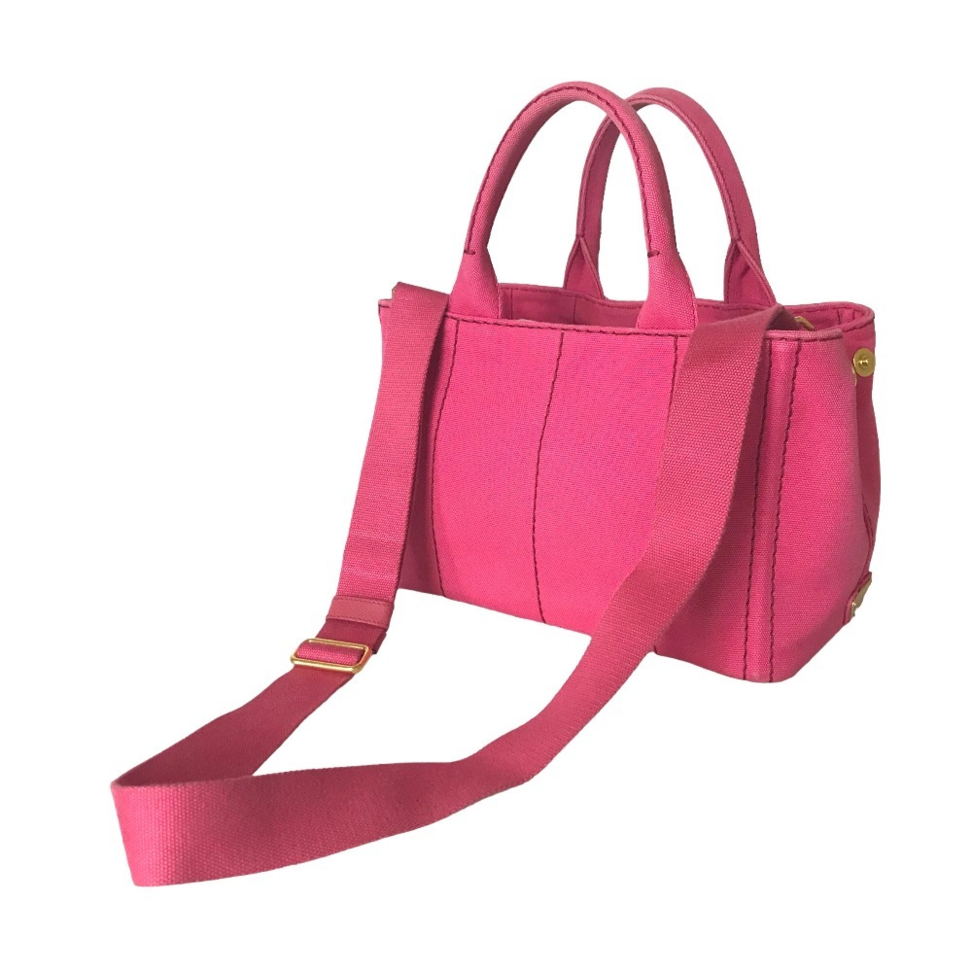 PRADA Prada Canapa Handbag Tote Bag Women's Canvas Pink 1BG439