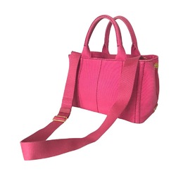 PRADA Prada Canapa Handbag Tote Bag Women's Canvas Pink 1BG439