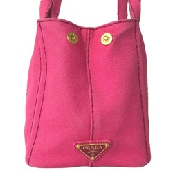 PRADA Prada Canapa Handbag Tote Bag Women's Canvas Pink 1BG439