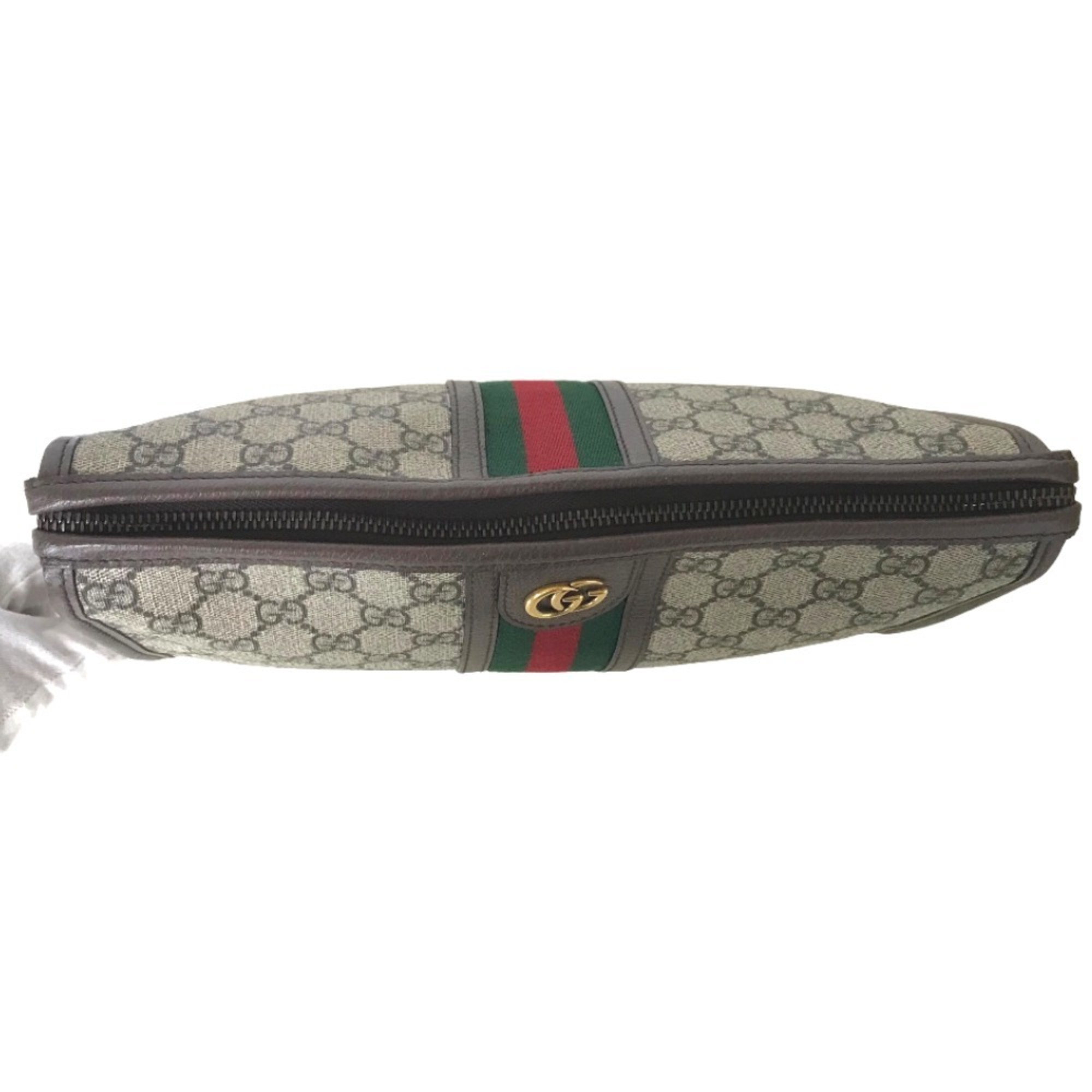 GUCCI Ophidia Second Bag Clutch Men's GG Supreme Canvas Beige 598234 493075