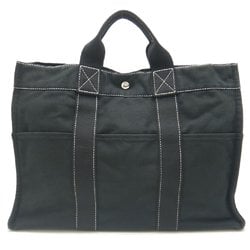 HERMES Deauville Tote Bag Canvas Black 252032