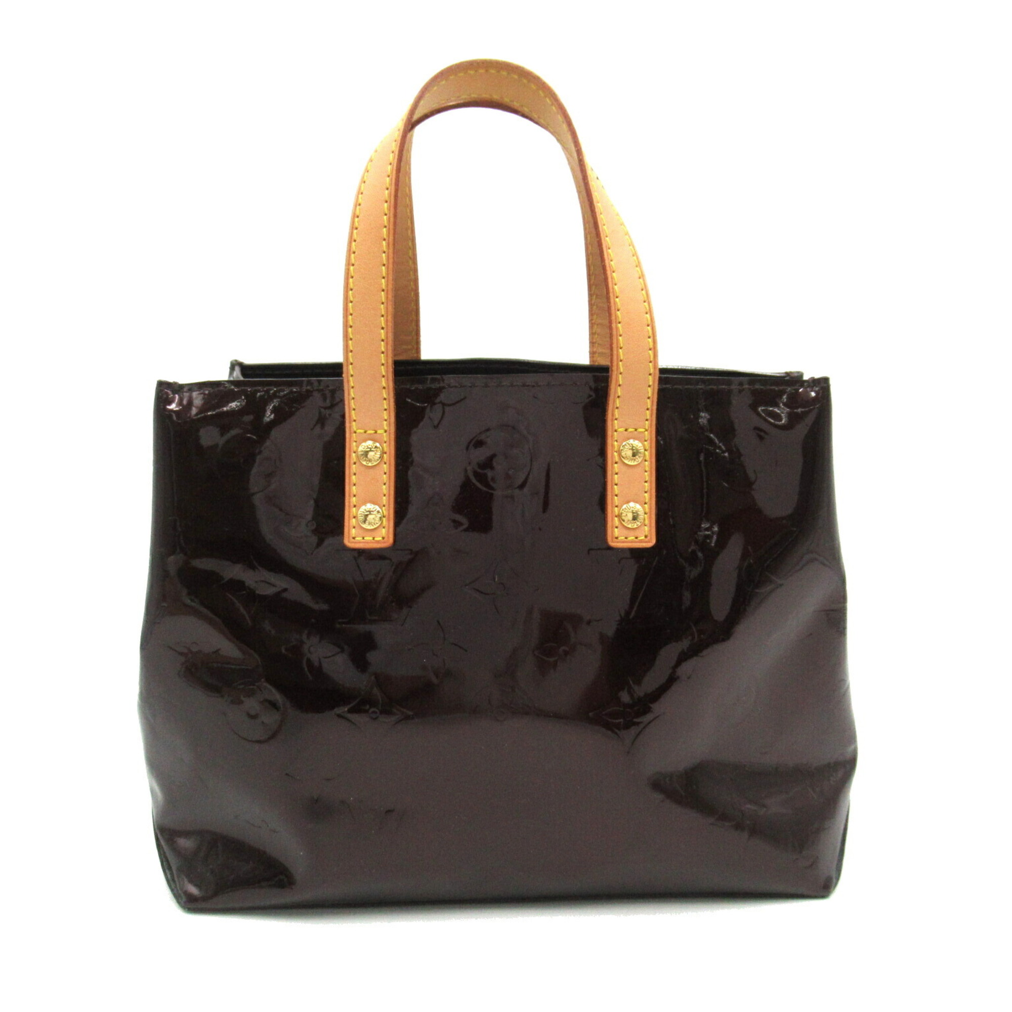 LOUIS VUITTON Reed PM Tote Bag Patent Leather Vernis Women's Brown M91993