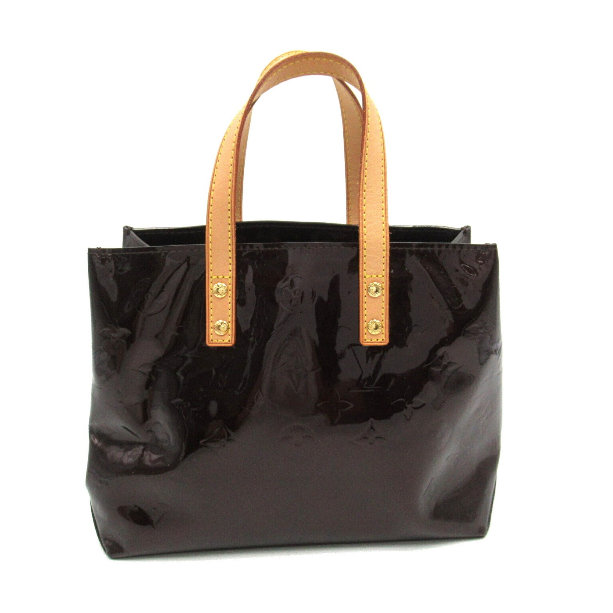 LOUIS VUITTON Reed PM Tote Bag Patent Leather Vernis Women's Brown M91993