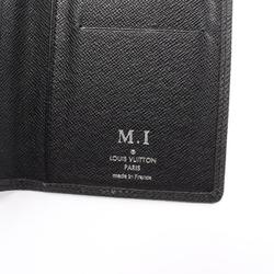 Louis Vuitton LOUIS VUITTON Porte Carte Credit Taiga Ardoise Bi-fold Long Wallet Leather Men's Black M31002