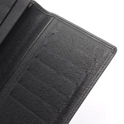 Louis Vuitton LOUIS VUITTON Porte Carte Credit Taiga Ardoise Bi-fold Long Wallet Leather Men's Black M31002