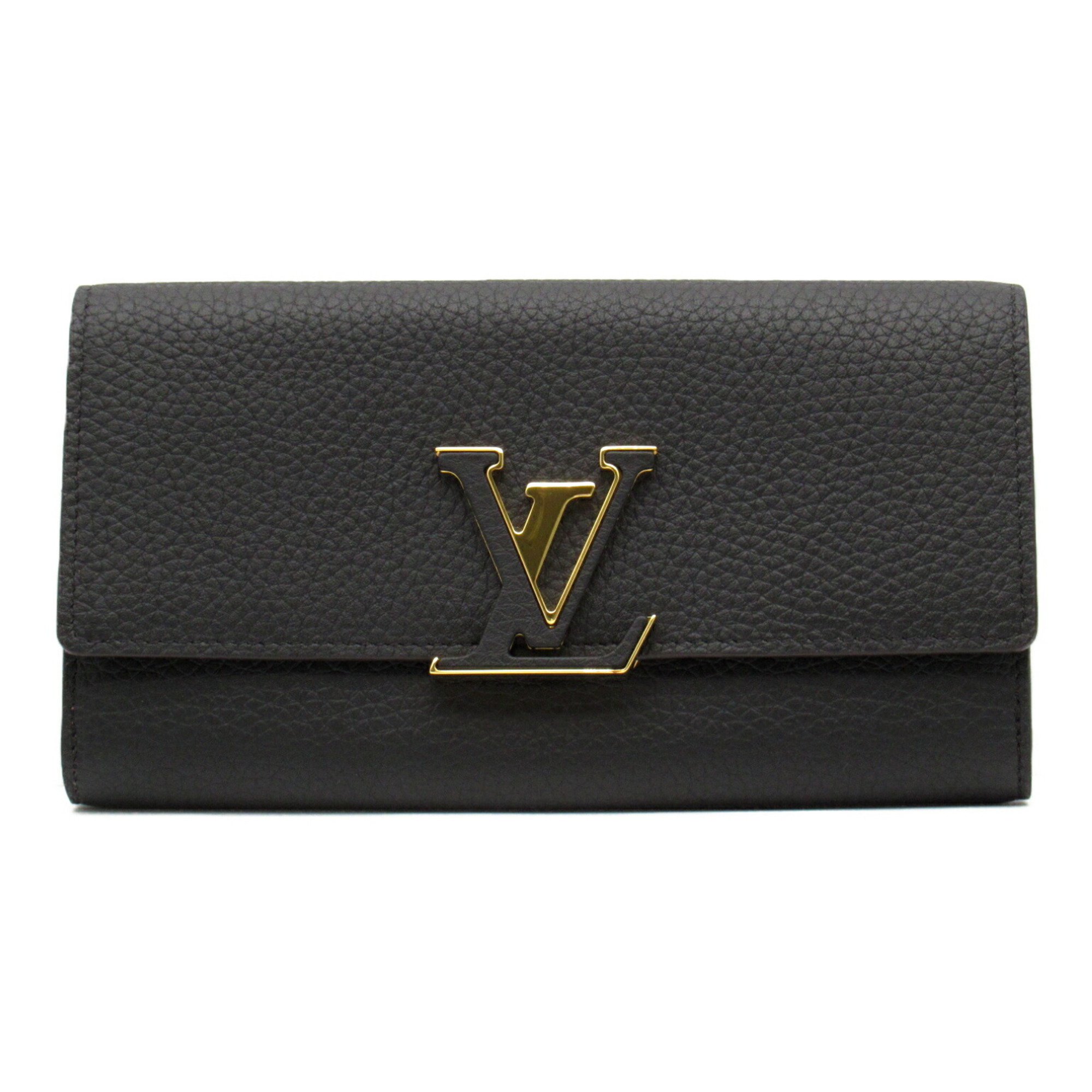 Louis Vuitton LOUIS VUITTON Portefeuille Capucines Bi-fold long wallet Wallet Leather Taurillon leather Women's Black M61248