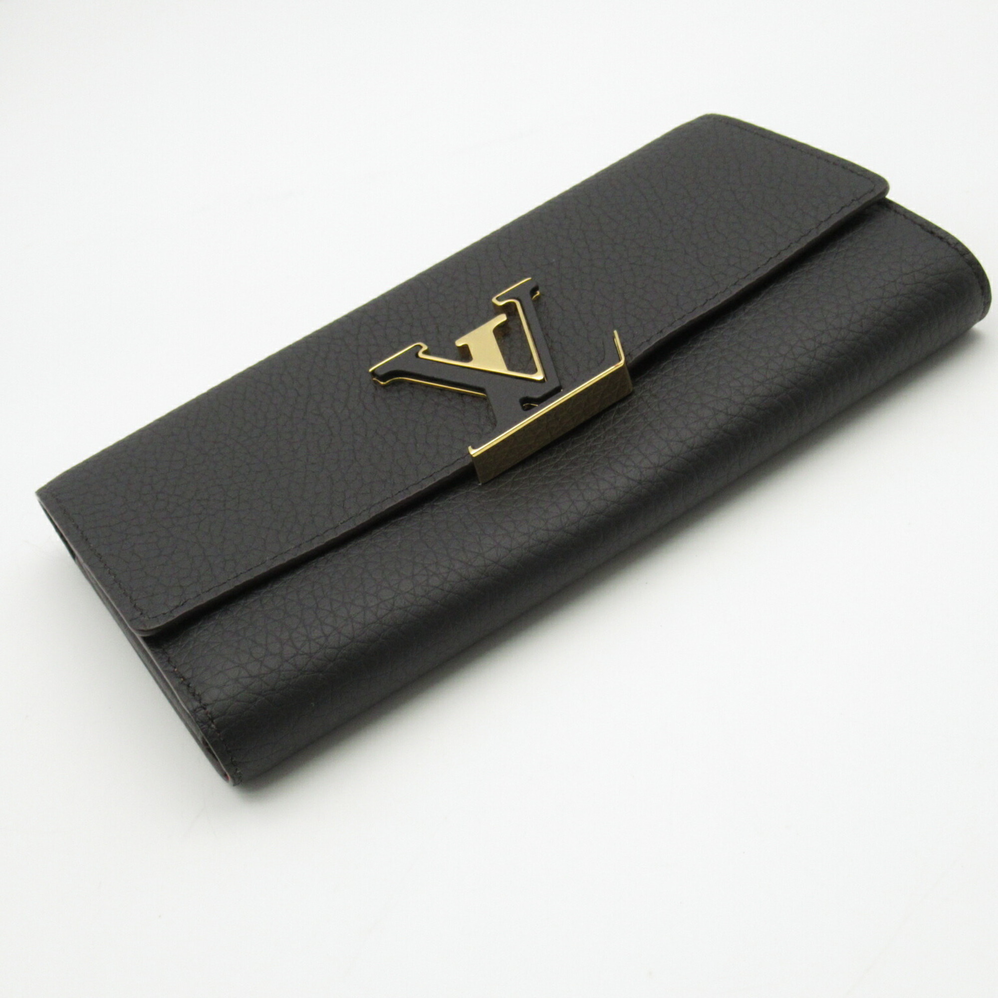 Louis Vuitton LOUIS VUITTON Portefeuille Capucines Bi-fold long wallet Wallet Leather Taurillon leather Women's Black M61248