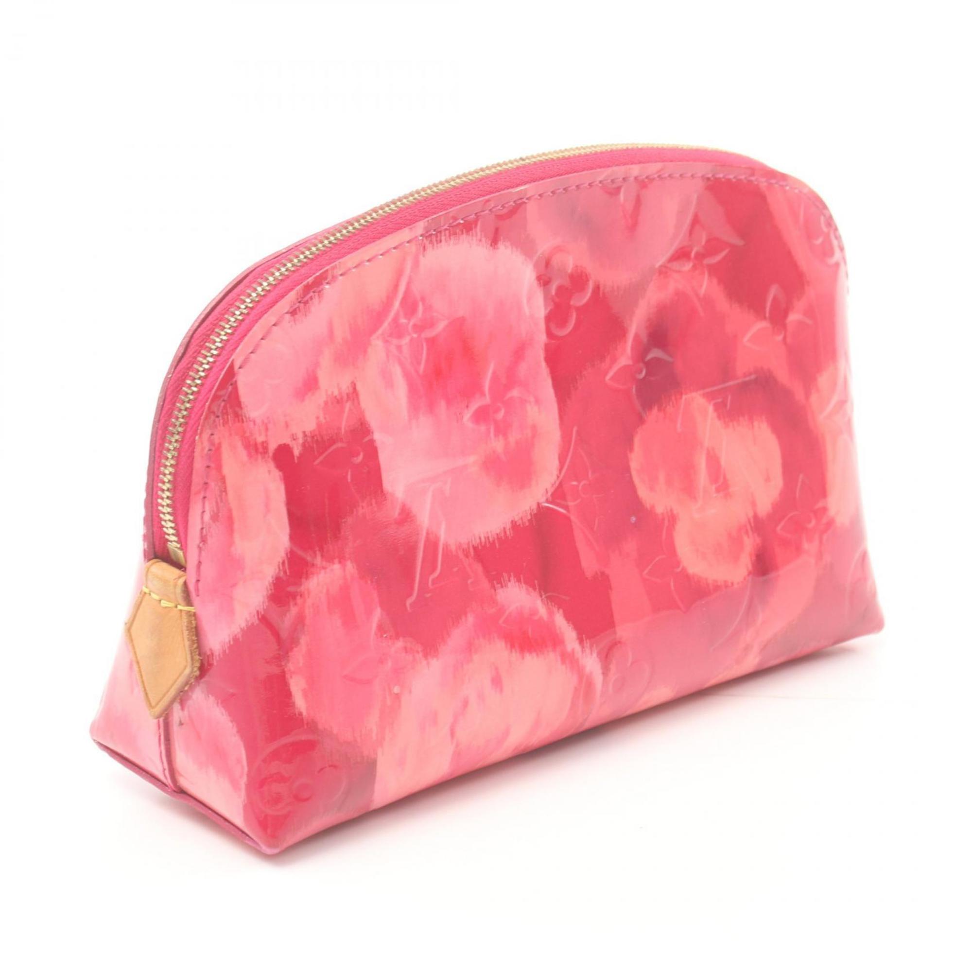 Louis Vuitton LOUIS VUITTON Pochette Tick Pouch Bag Coated Canvas Leather Monogram Ikat Flower Women's Pink M90045