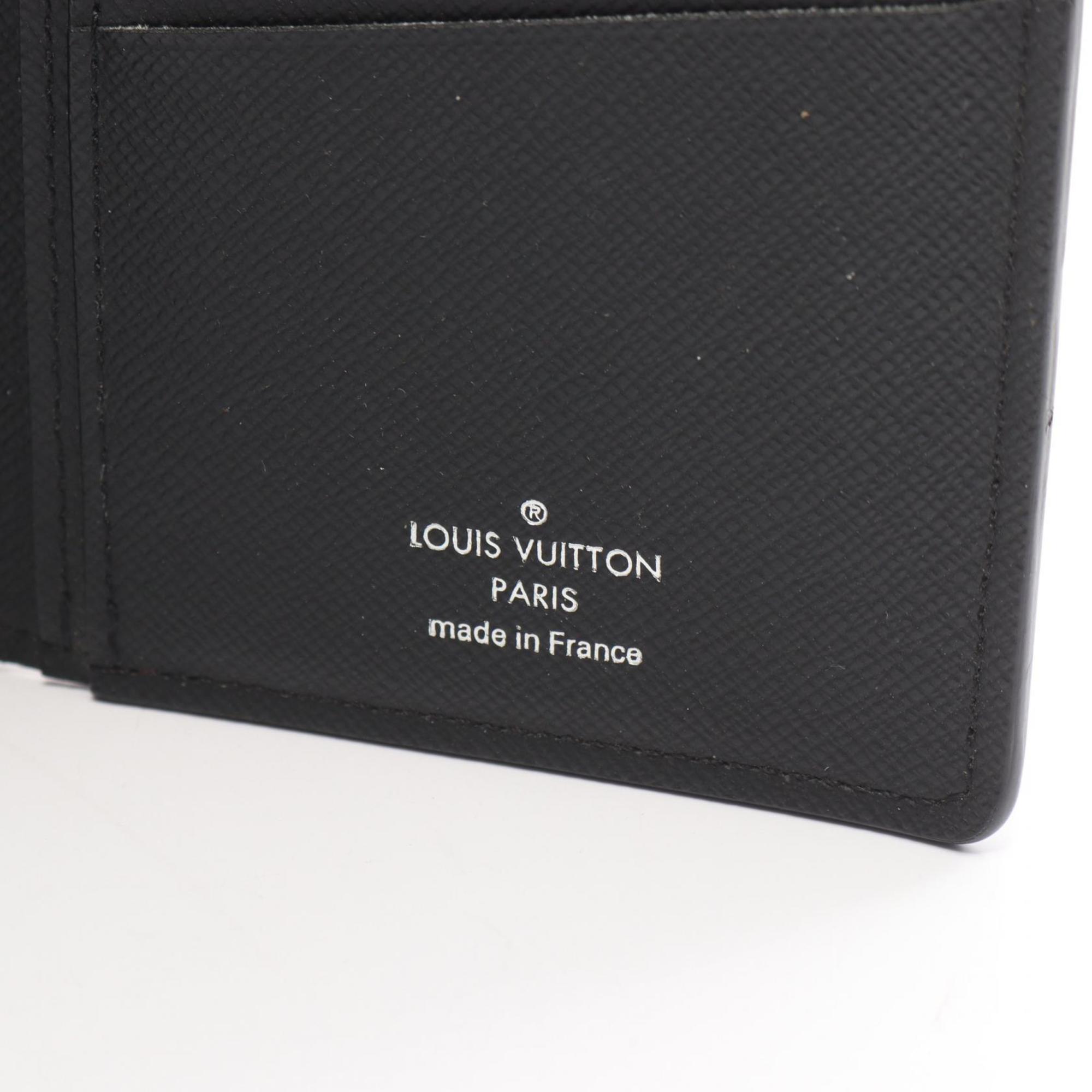 Louis Vuitton LOUIS VUITTON Portefeuille Brazza Taiga Ardoise Bi-fold Long Wallet Leather Men's Black M30501