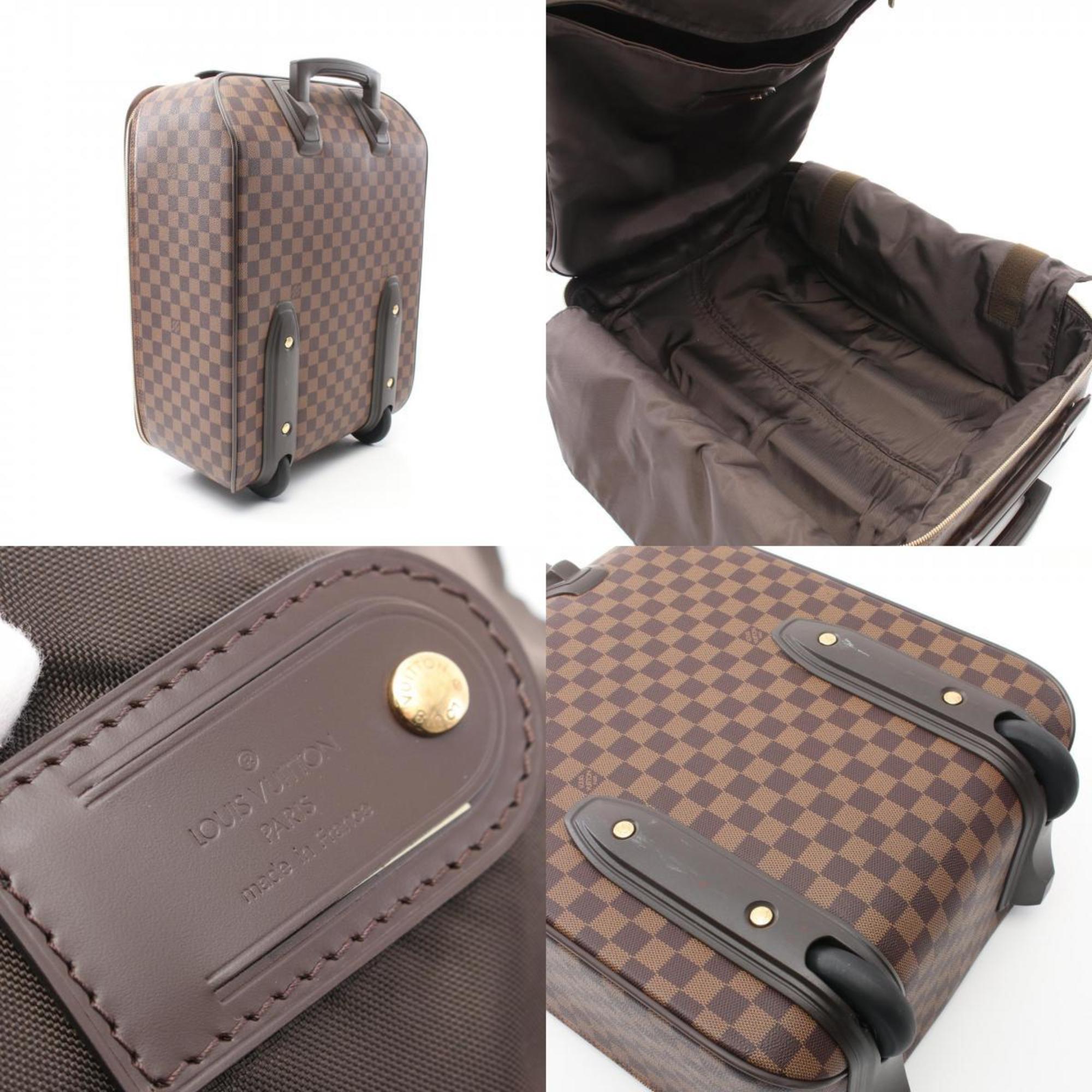 Louis Vuitton Pegasus 45 Damier Ebene Carry Bag, Coated Canvas, Leather, Damier, Men's, Women's, Brown, N23293