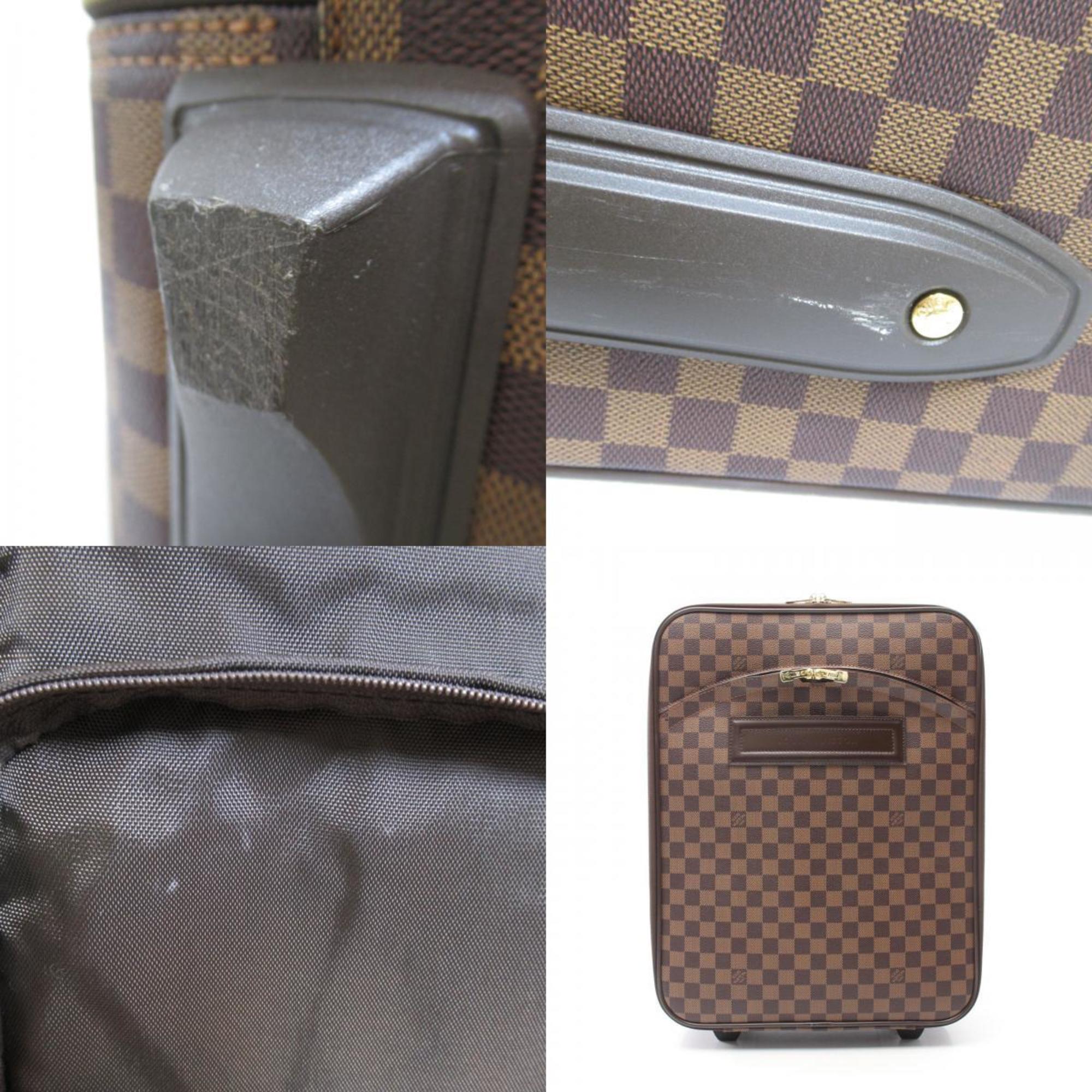 Louis Vuitton Pegasus 45 Damier Ebene Carry Bag, Coated Canvas, Leather, Damier, Men's, Women's, Brown, N23293