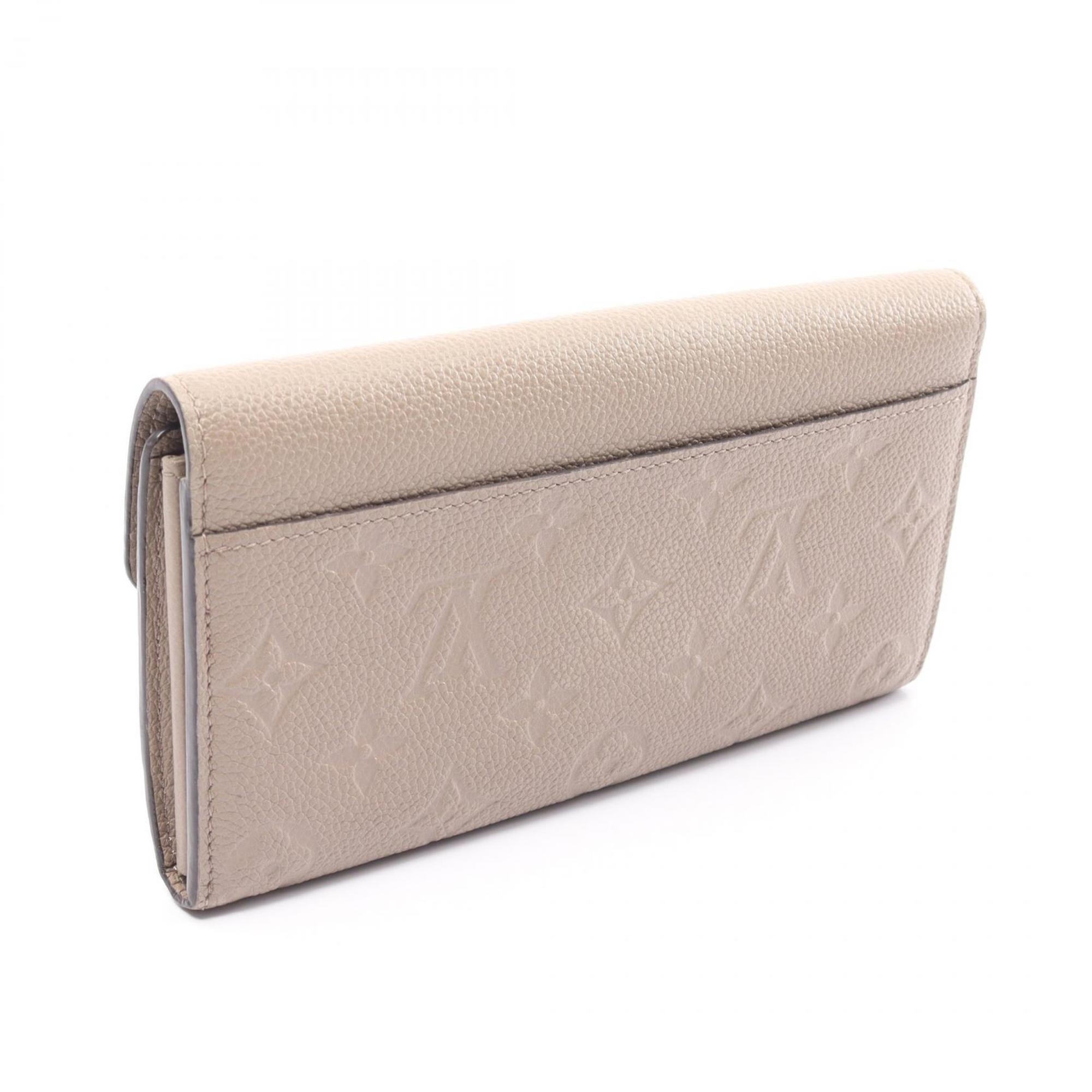 Louis Vuitton LOUIS VUITTON Portefeuille Sarah Monogram Empreinte Tourterelle Bi-fold Long Wallet Leather Women's Beige M68708