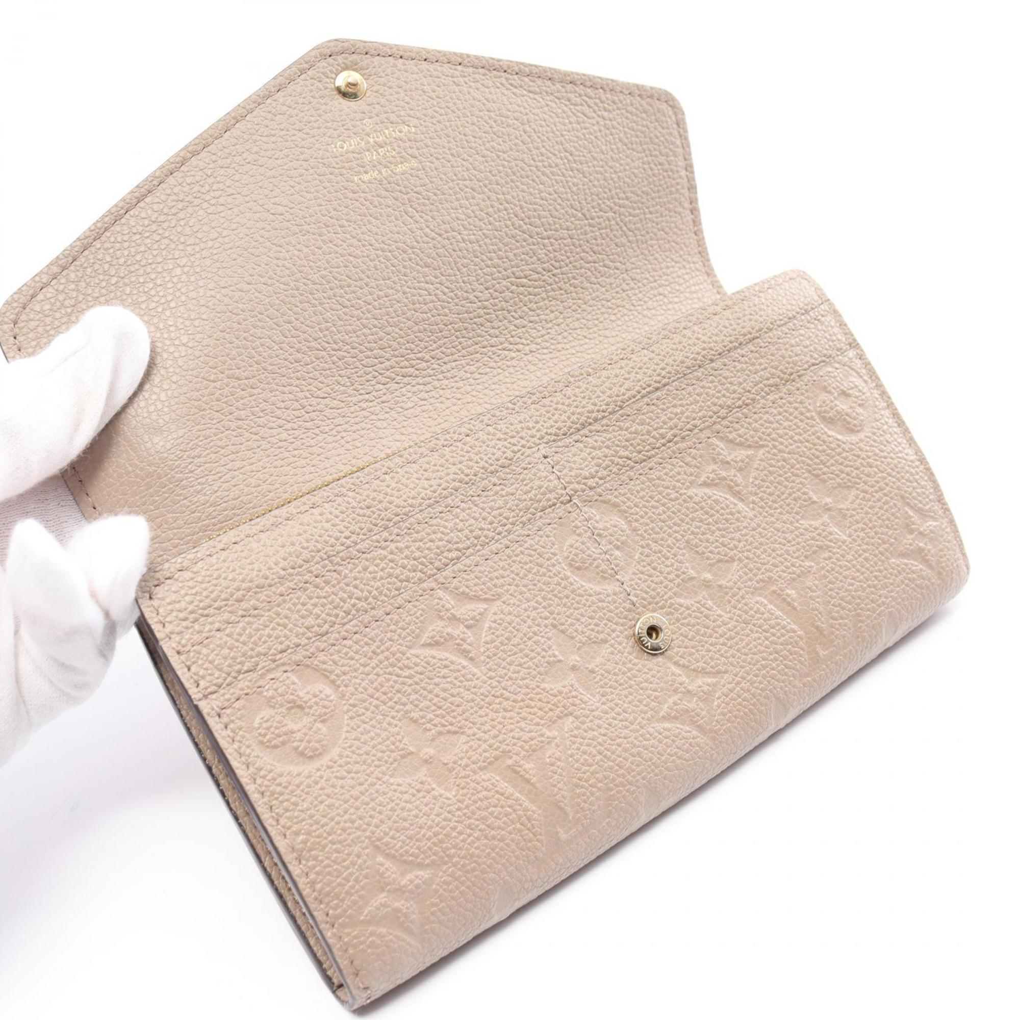 Louis Vuitton LOUIS VUITTON Portefeuille Sarah Monogram Empreinte Tourterelle Bi-fold Long Wallet Leather Women's Beige M68708