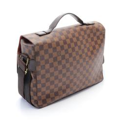 Louis Vuitton Broadway Damier Ebene Shoulder Bag Coated Canvas Leather Men's Women's Brown N42270