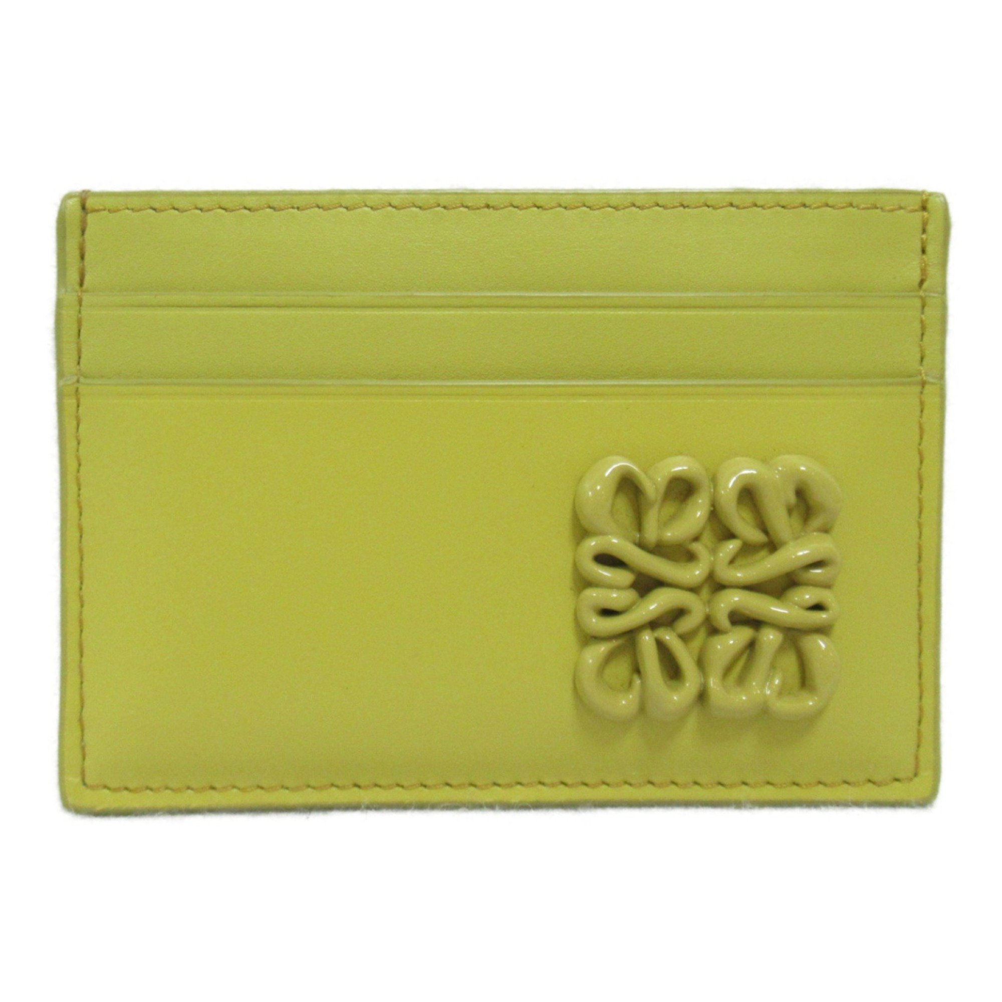 LOEWE Anagram Plain Card Holder Business Holder/Card Case Leather Women's Yellow C794322X018762