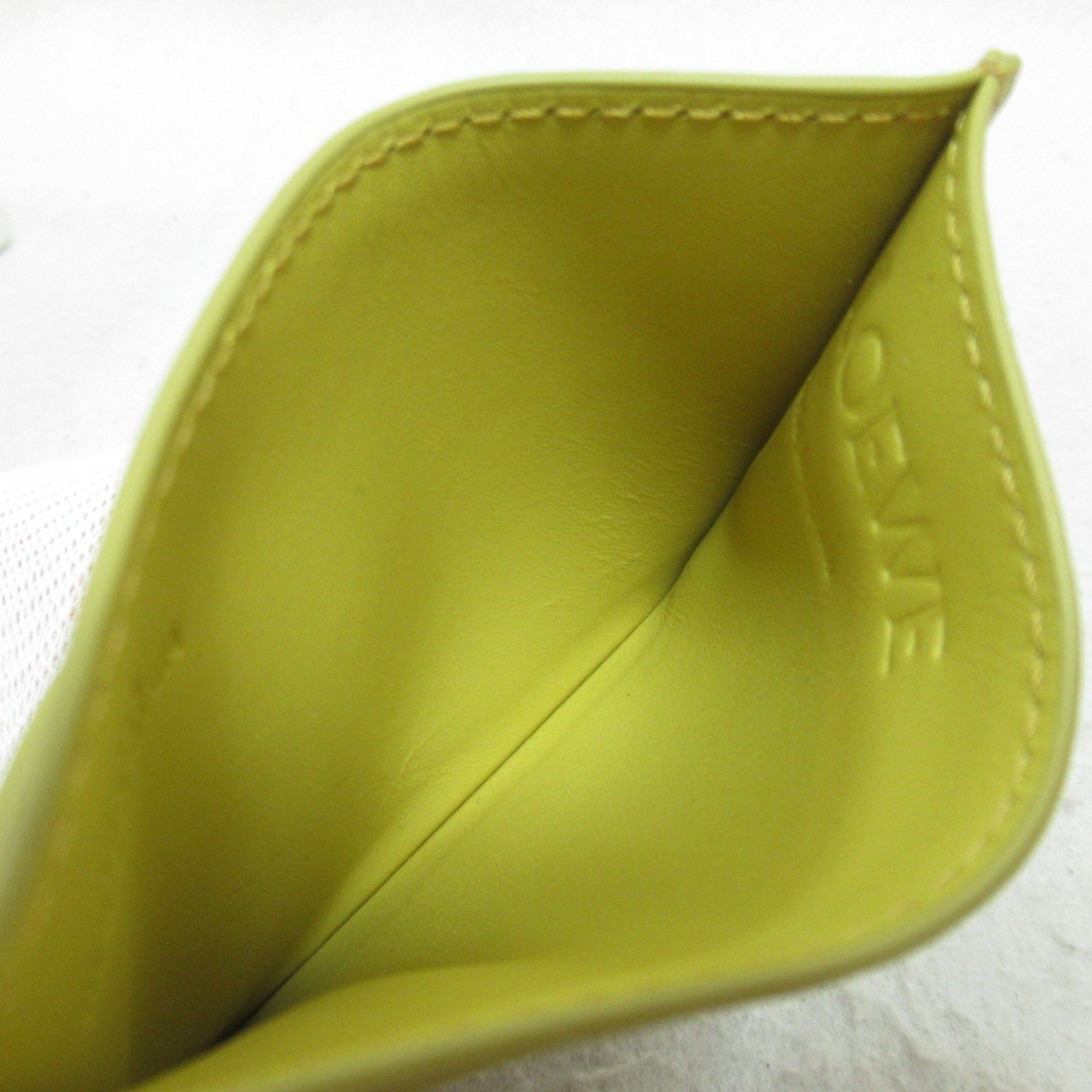 LOEWE Anagram Plain Card Holder Business Holder/Card Case Leather Women's Yellow C794322X018762