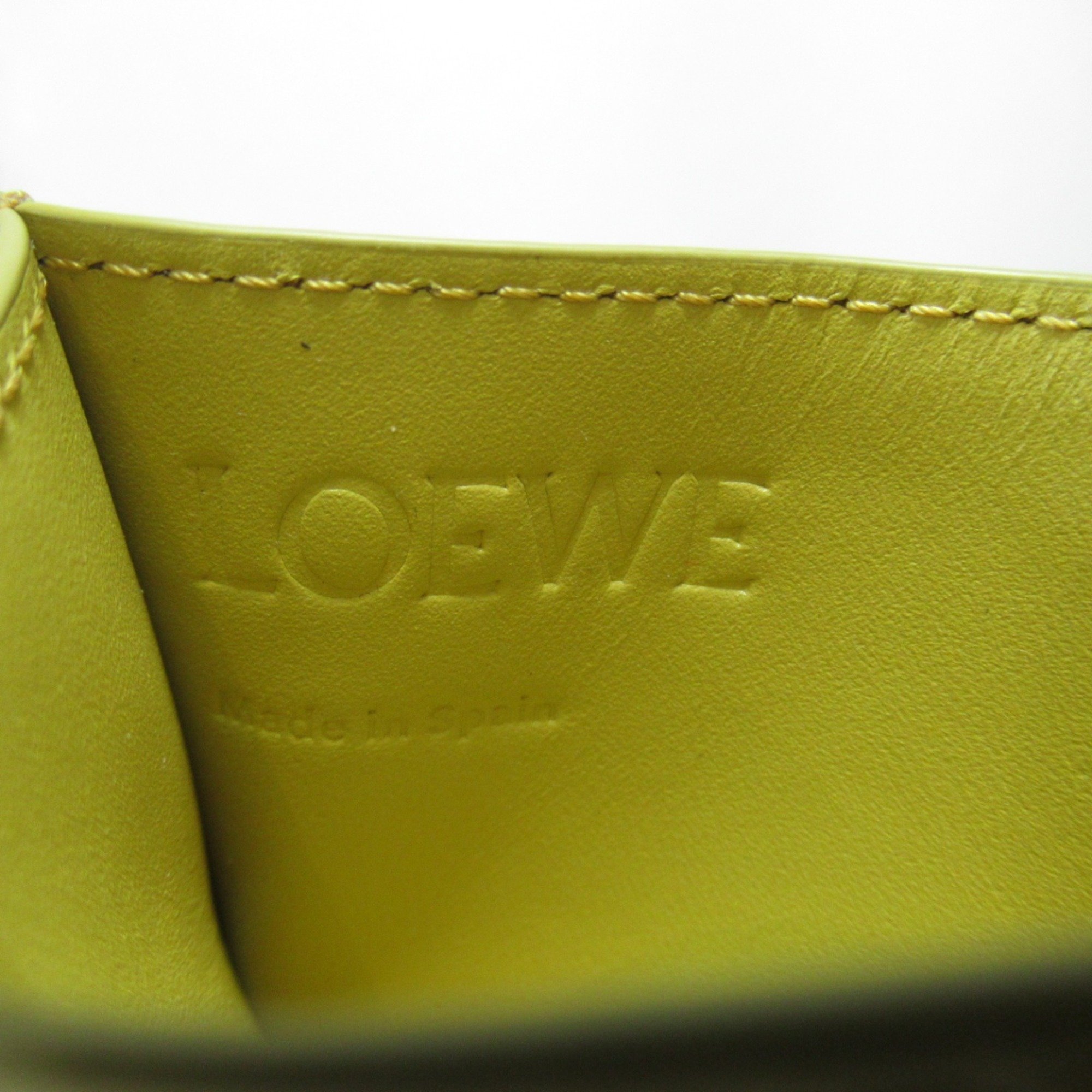 LOEWE Anagram Plain Card Holder Business Holder/Card Case Leather Women's Yellow C794322X018762