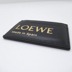 LOEWE Business Card Holder/Card Case Calfskin (Cowhide) Women's Black Gold CLE0322X011100