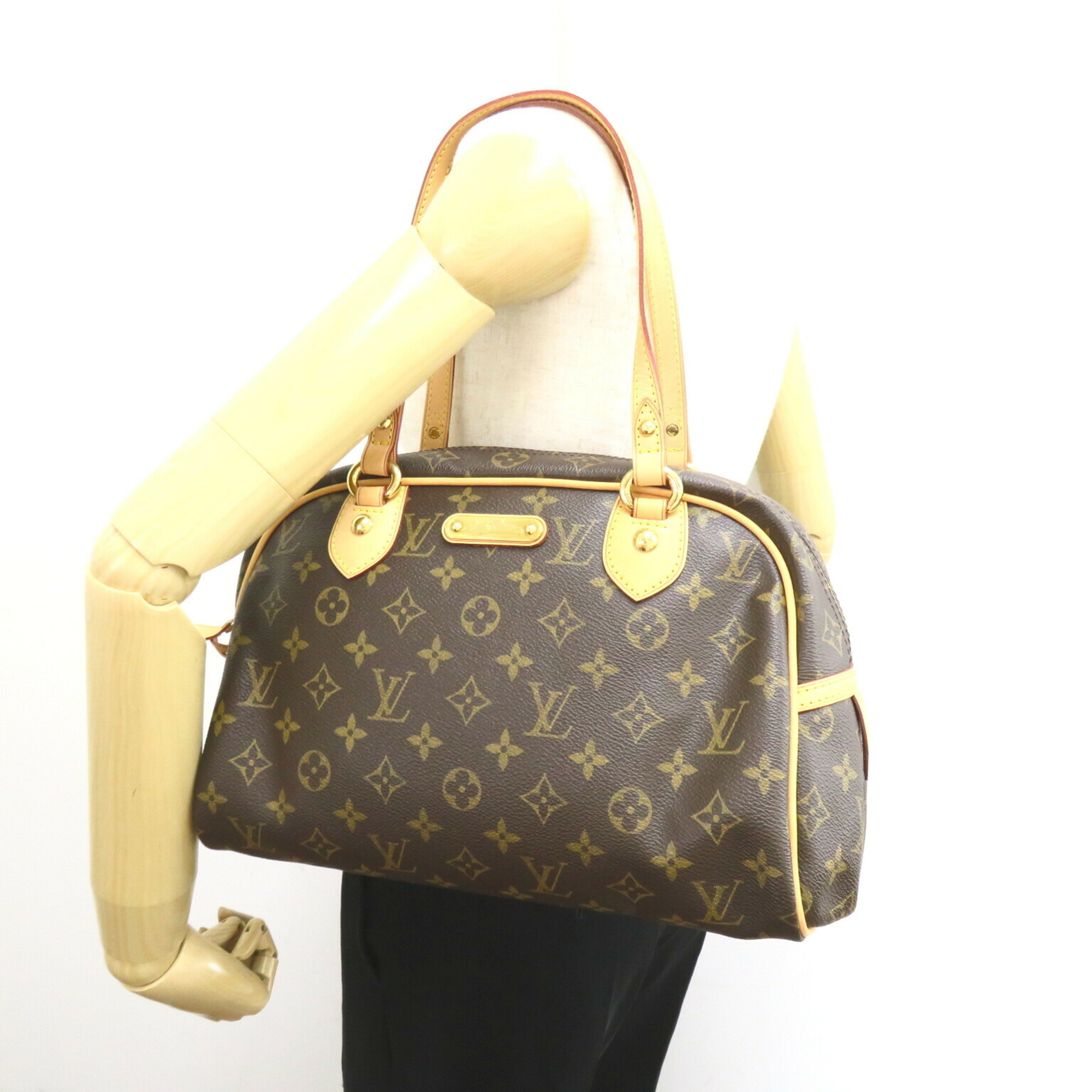 Louis Vuitton Montorgueil PM Shoulder Bag, Coated Canvas, Monogram, Women's, Brown, M95565