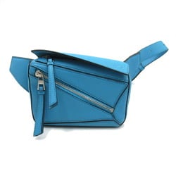 LOEWE Puzzle Bum Bag Waist Body Leather Women's Blue Cyan B510U89X025620