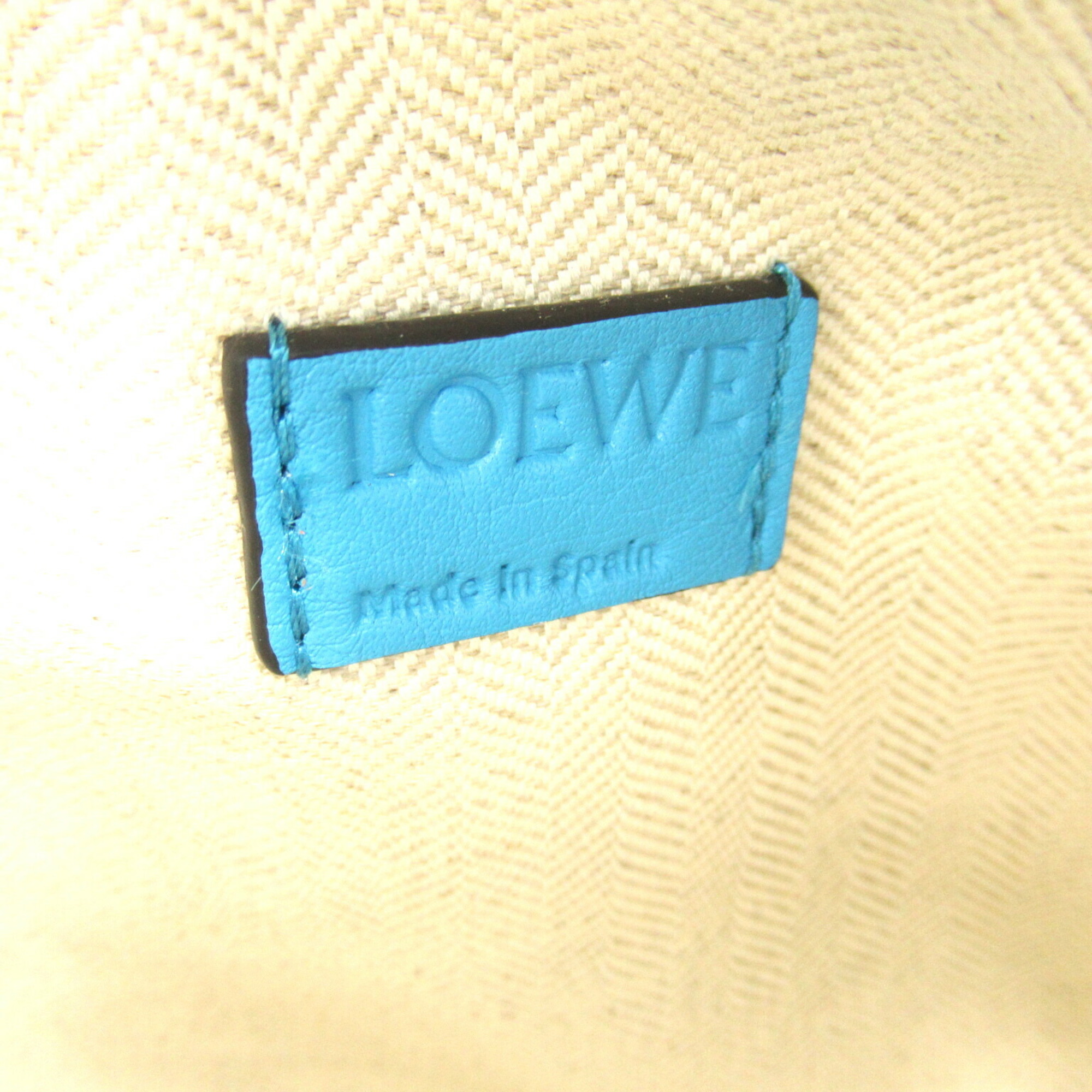 LOEWE Puzzle Bum Bag Waist Body Leather Women's Blue Cyan B510U89X025620