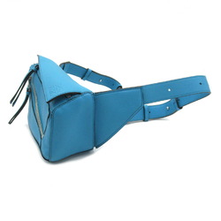 LOEWE Puzzle Bum Bag Waist Body Leather Women's Blue Cyan B510U89X025620