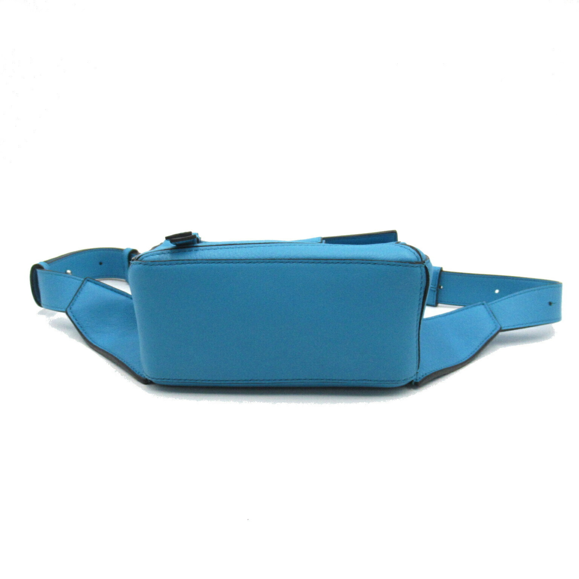 LOEWE Puzzle Bum Bag Waist Body Leather Women's Blue Cyan B510U89X025620