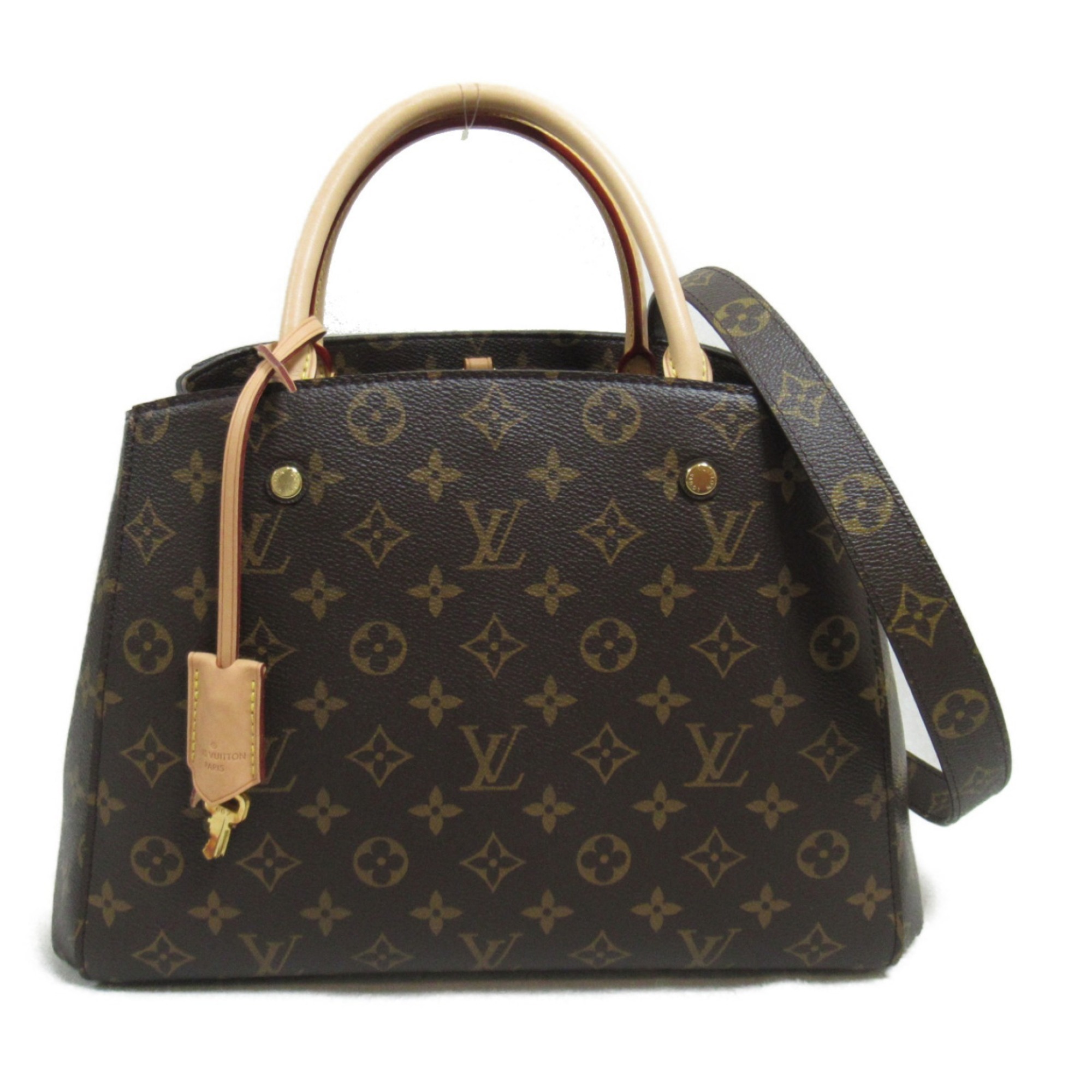 Louis Vuitton Montagne MM Bag, Coated Canvas, Monogram, Women's, Brown, M41056