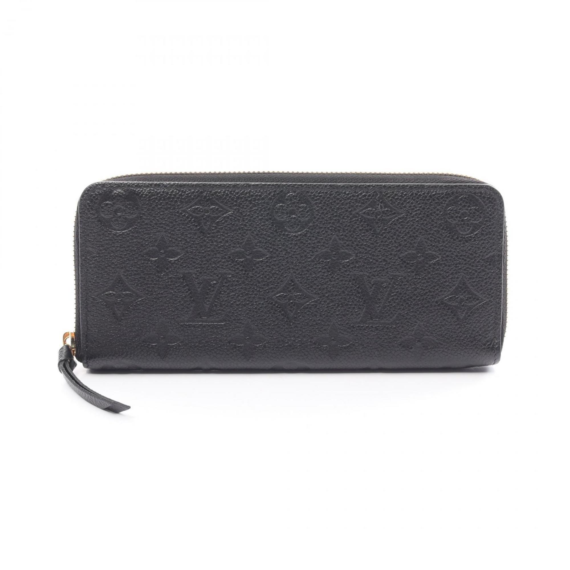 Louis Vuitton LOUIS VUITTON Portefeuille Clemence Monogram Empreinte Noir Round Long Wallet Leather Women's Black M60171