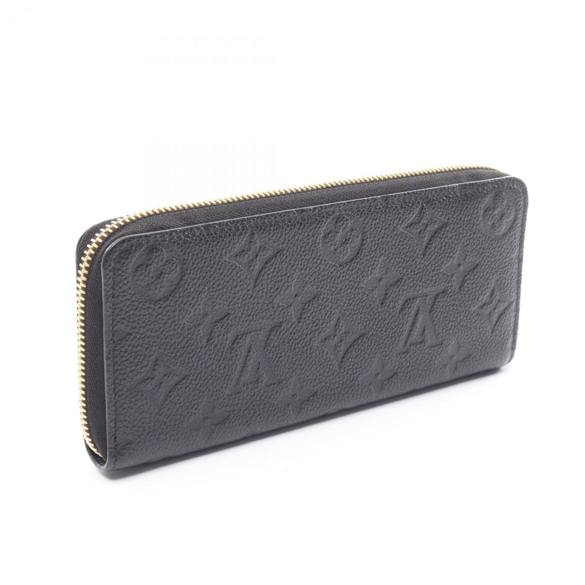 Louis Vuitton LOUIS VUITTON Portefeuille Clemence Monogram Empreinte Noir Round Long Wallet Leather Women's Black M60171