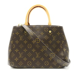 Louis Vuitton Montaigne BB Bag, Coated Canvas, Monogram, Women's, Brown, M41055